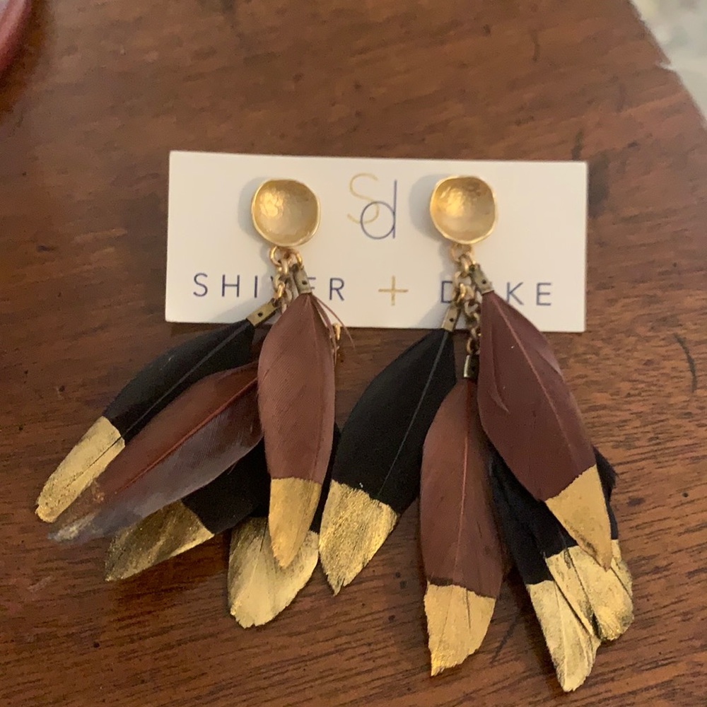 Shiver + Duke feather earrings